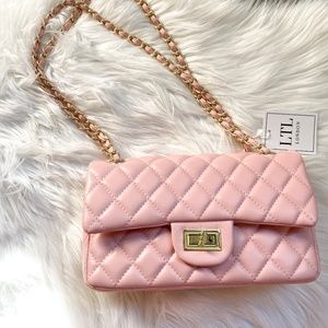 LTL London Seville Vegan Quilted Double Flap Bag